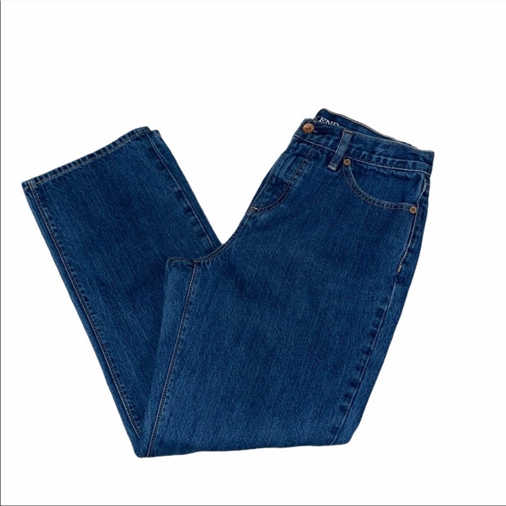 Lands End High Rise Straight Leg Mom Jeans Sz 8 Petite